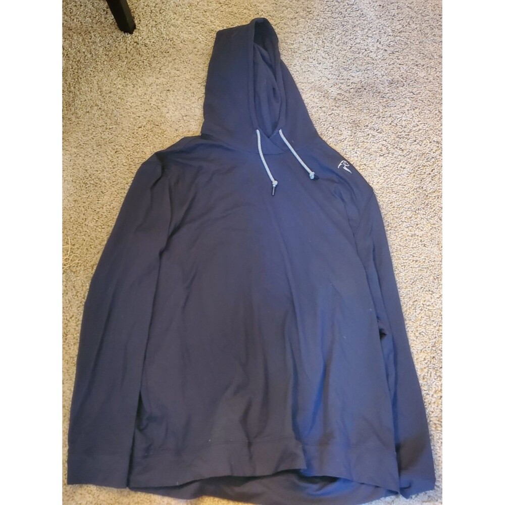 Rhoback Mens XL Black Performance Hoodie Pullover Dog Logo Stretch Activewear